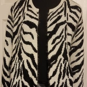 Long Zebra Print open cardigan - split size 22/24